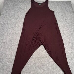 Momper Romper Sleeveless Ultra‎ Soft Drop Crotch Harem Jumpsuit Boho Pockets XS